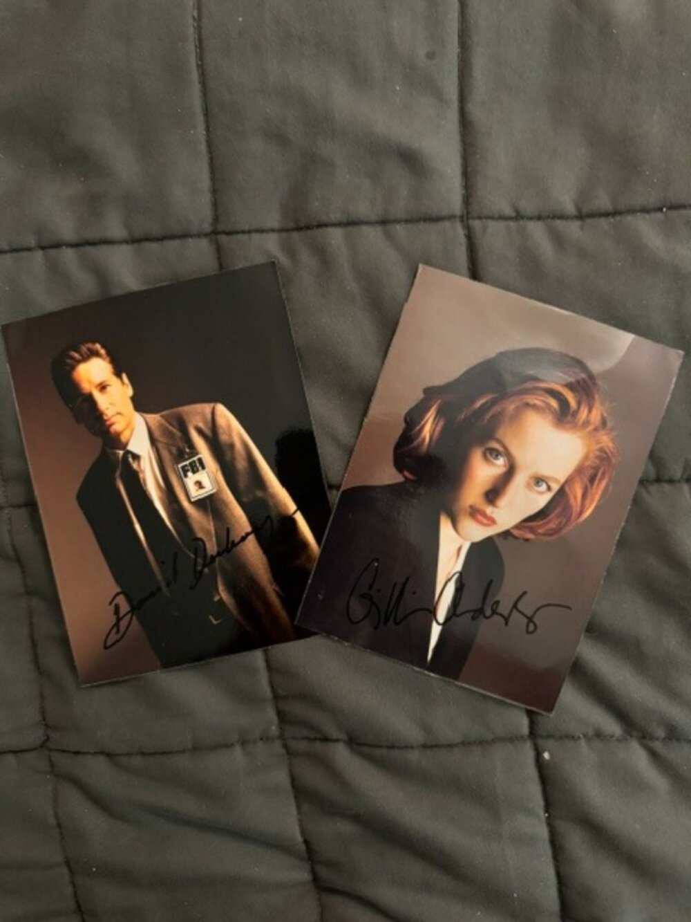 X-Files Autographed Photos - David Duchovney and Gillian Anderson - (2) 5x7